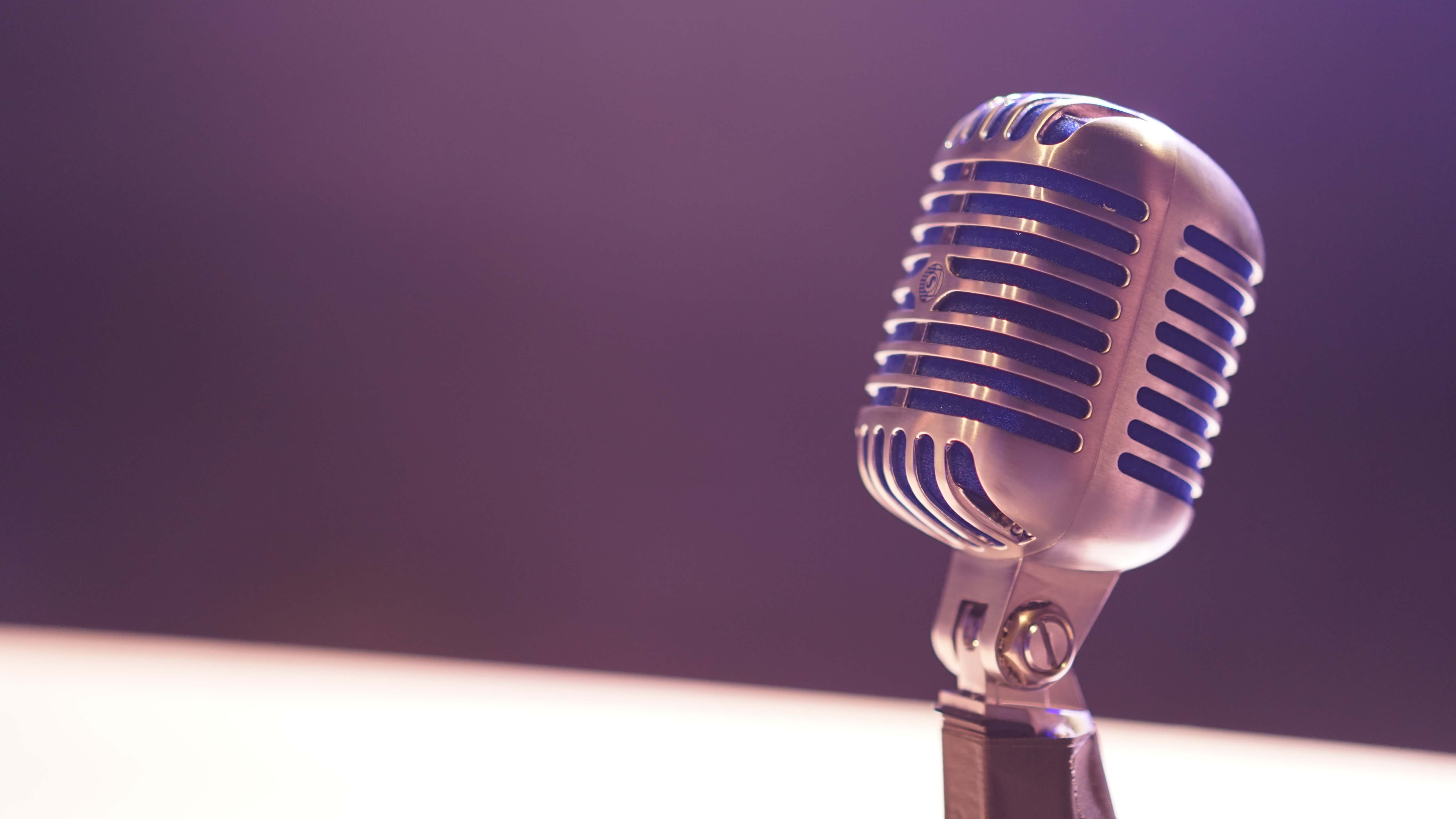 microphone with purple background